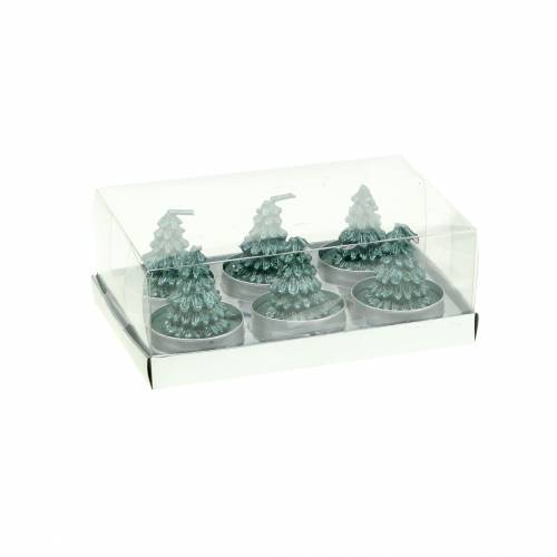Teelicht Tannenbaum Grün Ø4cm 6St