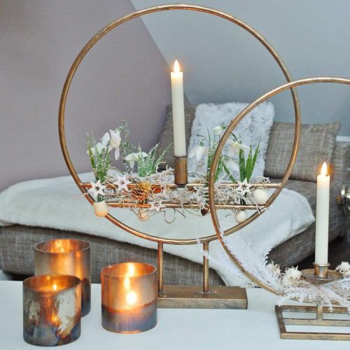 Teelichtglas, Kerzenhalter, Glas-Windlicht Antik-Look Ø10cm H10,5cm 2St