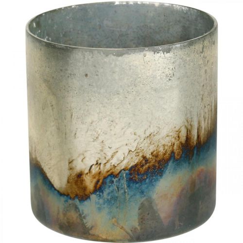 Floristik21 Kerzenglas, Deko-Windlicht, Tischdeko Antik-Look Ø9,5cm H10cm 4St