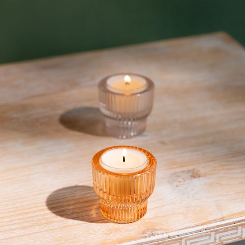 Artikel Teelichtglas Teelichthalter getönt Glas Ø5,5cm H5cm 2St