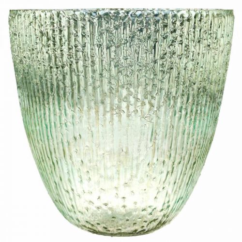 Floristik21 Kerzenglas Windlicht Blau Grün Tischdeko Glas Ø21cm H21,5cm