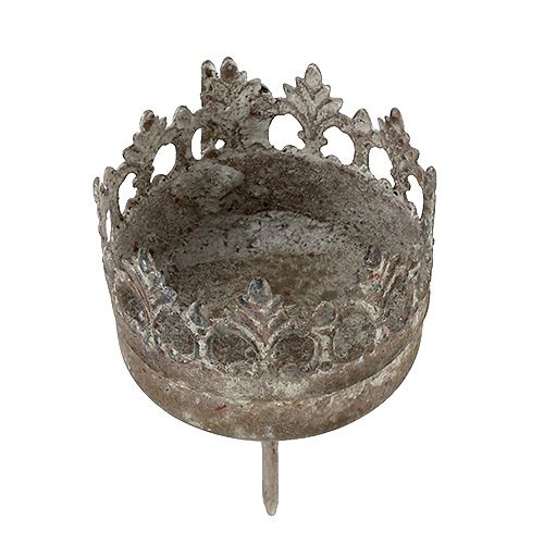Floristik21 Teelichthalter Antik Ø5cm H10cm Grau