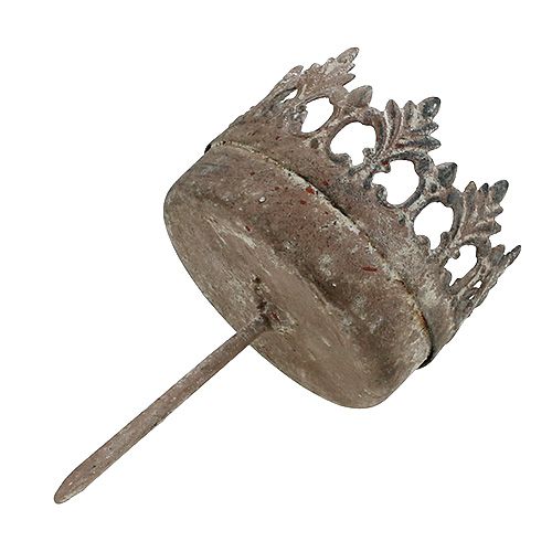 Floristik21 Teelichthalter Antik Ø5cm H10cm Grau