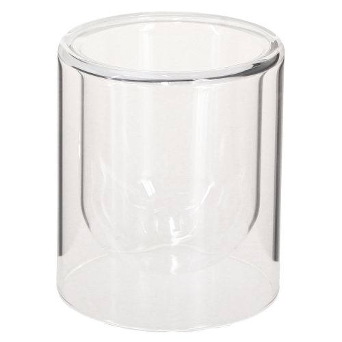 Floristik21 Runde Glas-Teelichthalter Ø8,5cm Windlicht Set 4 Stück – Elegante Tischdeko