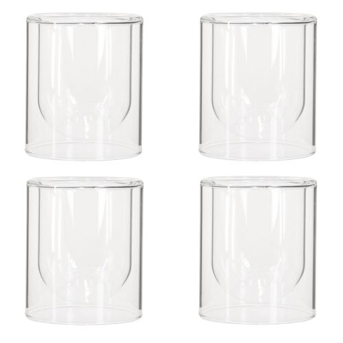 Artikel Runde Glas-Teelichthalter Ø8,5cm Windlicht Set 4 Stück – Elegante Tischdeko
