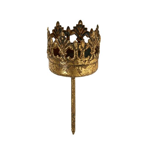 Floristik21 Teelichthalter Gold Antik Ø3,8cm H9,5cm 1 St