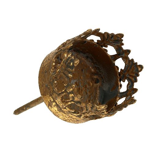 Floristik21 Teelichthalter Gold Antik Ø3,8cm H9,5cm 1 St