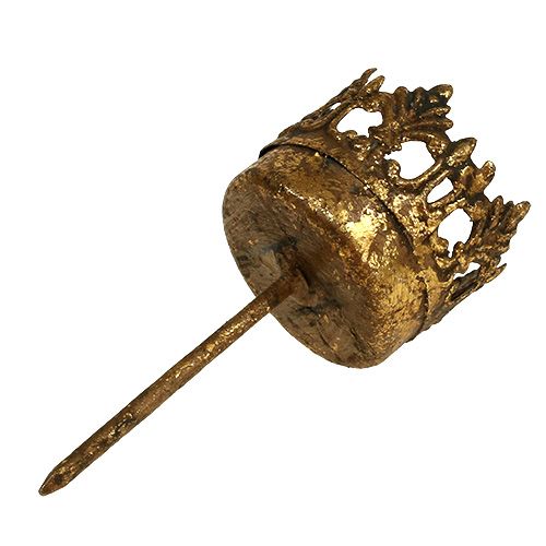 Floristik21 Teelichthalter Gold Antik Ø3,8cm H9,5cm 1 St