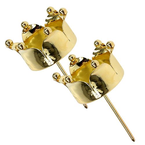 Floristik21 Teelichthalter Krone Gold Ø4,8cm 4St