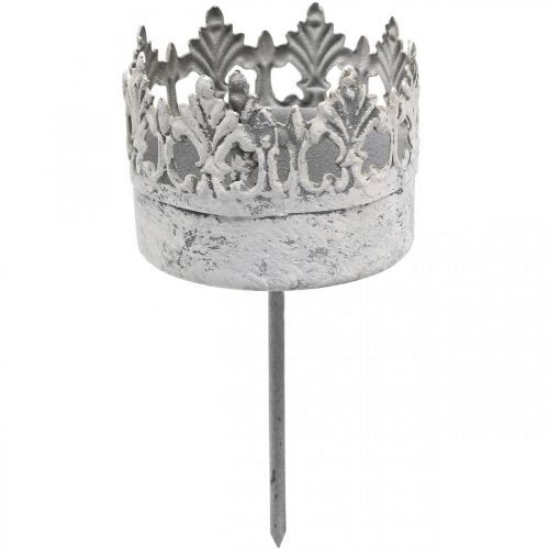 Floristik21 Teelichthalter Metall zum Stecken, Kerzenhalter Krone Ø5,5cm