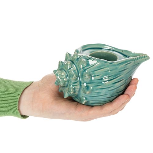 Artikel Keramik Teelichthalter Schneckenform 16cm Wohnzimmer Badezimmer Türkis
