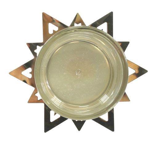 Floristik21 Teelichthalter Stern Gold 23,5cm 4St