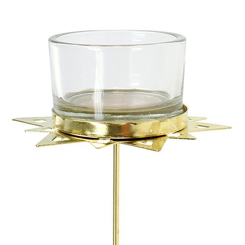 Floristik21 Teelichthalter Stern Gold 23,5cm 4St