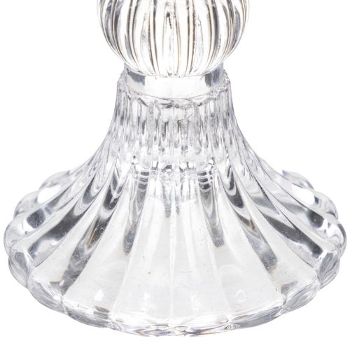 Artikel Glaskerzenhalter Blumenform 14 cm Transparent – Set mit 2 Stück für stilvolle Tischdekoration