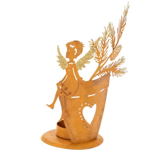 Teelichthalter Weihnachten Engel Deko Rost Deko Ø8cm H18cm einkaufen | Floristik21.de