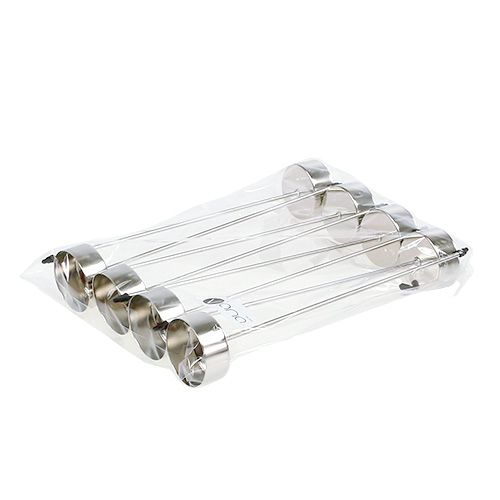 Artikel Teelichthalter zum Stecken Silber 21cm 8 St