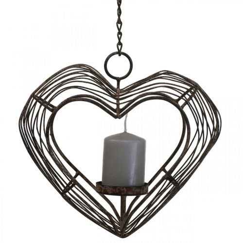 Teelichthalter Metall Hängedeko Rost Deko Herz 22×7×20cm