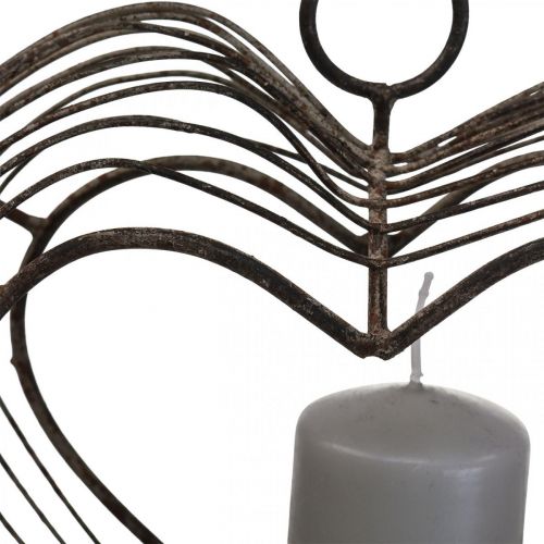 Teelichthalter Metall Hängedeko Rost Deko Herz 22×7×20cm