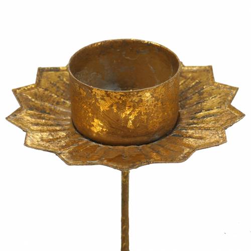 Artikel Teelichthalter Gold Metall Ø9cm H9cm 4St für festliche Adventsdekoration