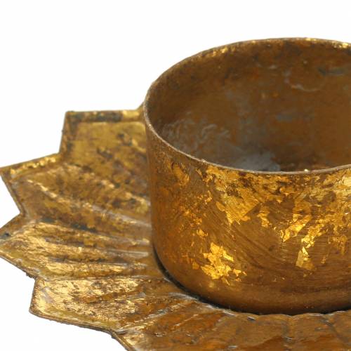 Artikel Teelichthalter Gold Metall Ø9cm H9cm 4St für festliche Adventsdekoration
