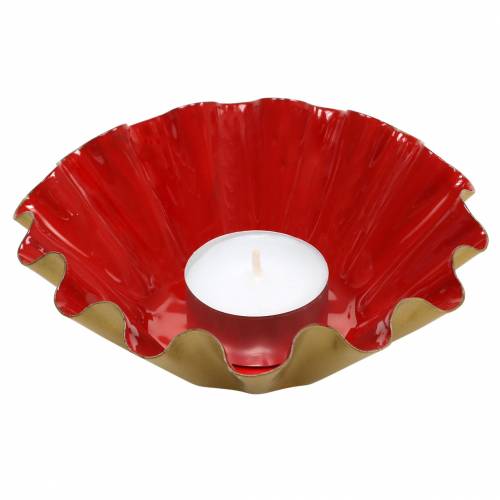 Artikel Dekoschüssel Backform Emaille-Optik Rot, Gold Ø12,5cm H4cm