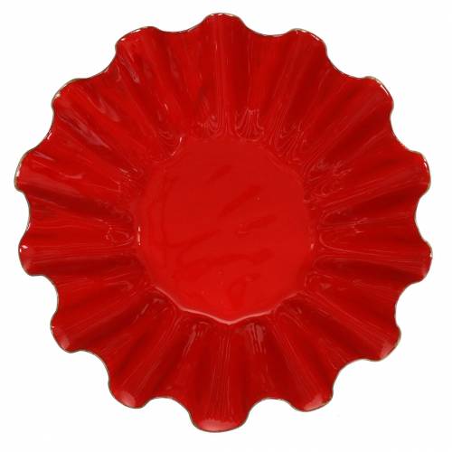 Artikel Dekoschüssel Backform Emaille-Optik Rot, Gold Ø12,5cm H4cm
