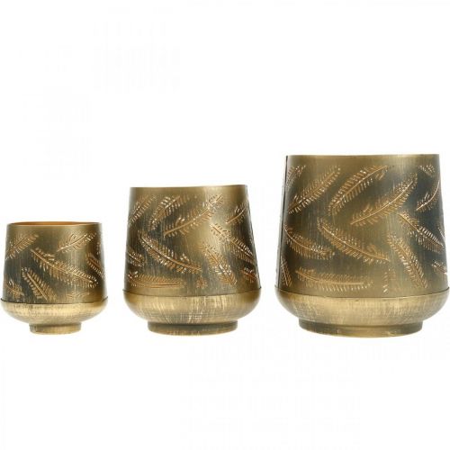 Artikel Teelichthalter Weihnachten Metall Bronze, Gold Ø13,5/11/8,5cm 3er-Set