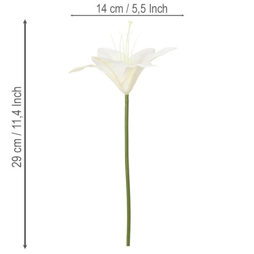 Kunstblume Tigerlilie Weiß 29cm Bund 6 Stück für Innenbereich | Floristik21.de