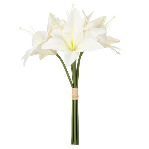 Kunstblume Tigerlilie Weiß 29cm Bund 6 Stück für Innenbereich | Floristik21.de
