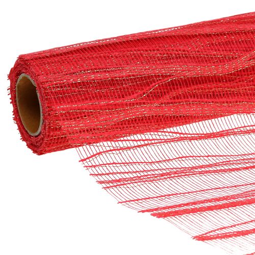 Floristik21 Tischband Rot mit Gold 26cm x 300cm