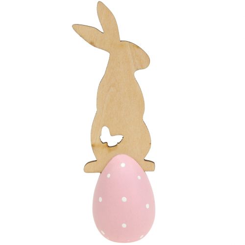 Tischdeko Osterei mit Hase 9cm - 12cm 2St