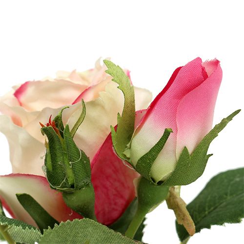 Floristik21 Tischdeko Rose im Topf Creme 14cm