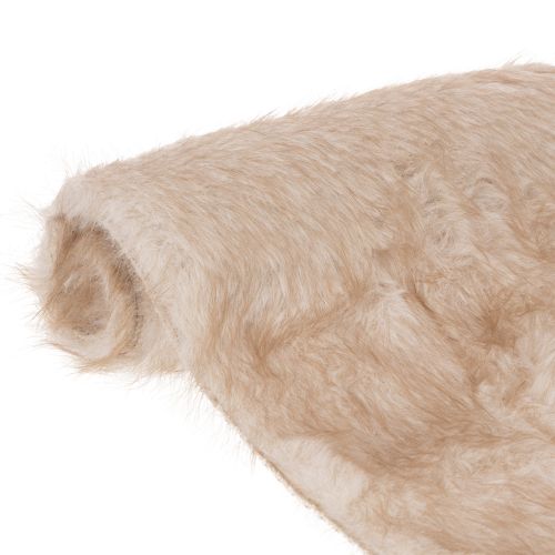 Kunstfell-Tischläufer als Fellband, Beige, 24 × 140 cm