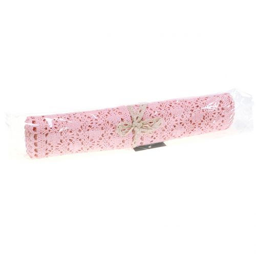 Floristik21 Tischläufer Häkelspitze Rosa 30cm x 140cm