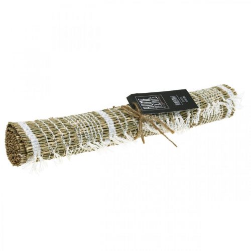 Floristik21 Tischset Seegras Natur, Weiß Kleiner Tischläufer Platzset 47×33cm
