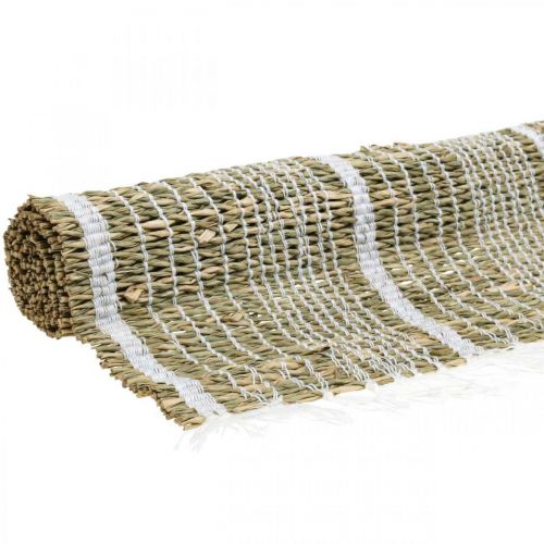 Floristik21 Tischset Seegras Natur, Weiß Kleiner Tischläufer Platzset 47×33cm