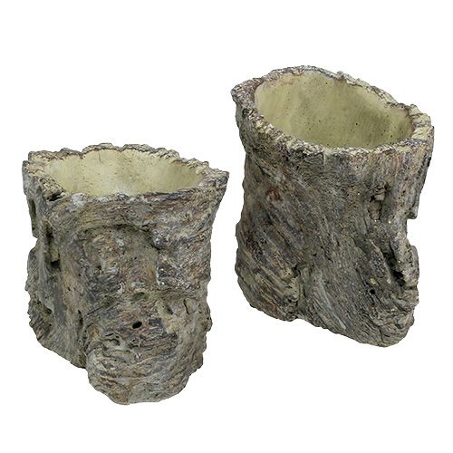 Topf als Baumstamm Ø10,5cm H12cm 2St | Floristik21.de