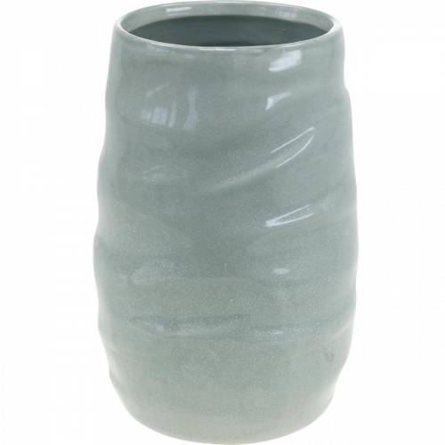 Pflanzgefäß/Vase mit "Gesicht" ca 10,5 cm hoch weiß-grau-blau Beton Vintage 