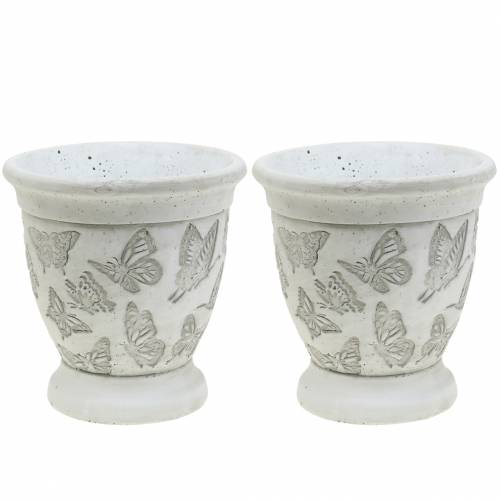 Pflanztopf Übertopf Pokal mit Schmetterlingen Ø12,5cm H13cm 2St Pflanztopf Übertopf Pokal mit Schmetterlingen Ø12,5cm H13cm 2St