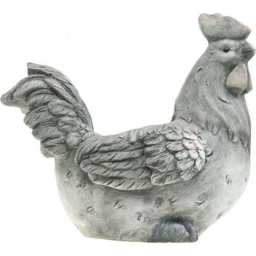 Floristik21 Huhn zum Bepflanzen, Osterdeko, Pflanztopf, Frühling, Dekohuhn Betonoptik H30cm