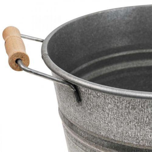 Floristik21 Übertopf Pflanzgefäß Vintage Deko Metalleimer Ø26cm H23cm