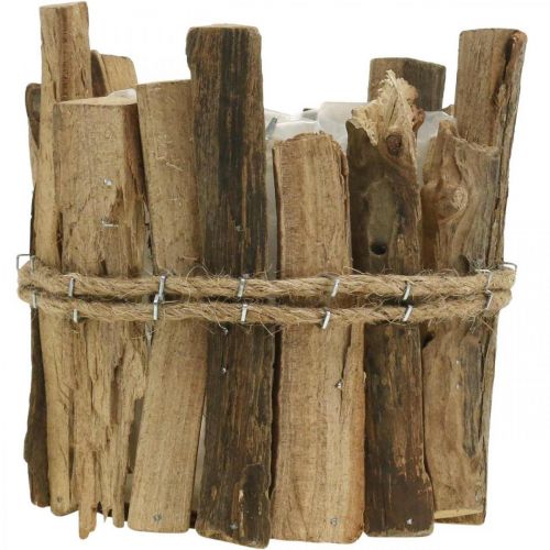 Floristik21 Blumentopf Holz Pflanzgefäß rustikal Natur H11,5cm Ø9cm