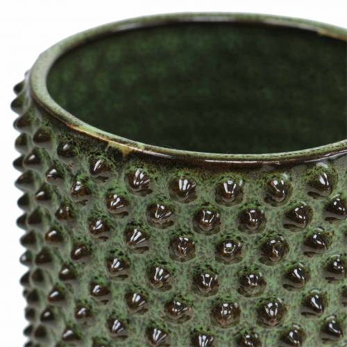 Übertopf Grün, Braun Ø7,5cm H8cm 4St