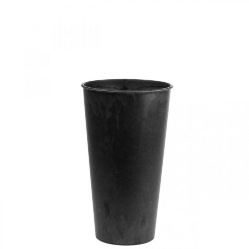 Tischvase Vase Schwarz Plastik Anthrazit Ø15cm H24cm