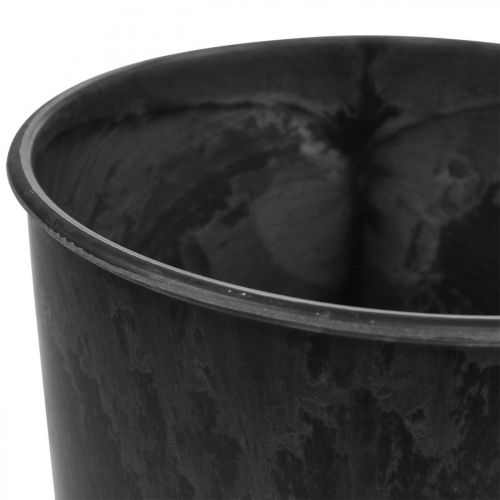 Bodenvase schwarz Vase Plastik Anthrazit Ø17,5cm H28cm