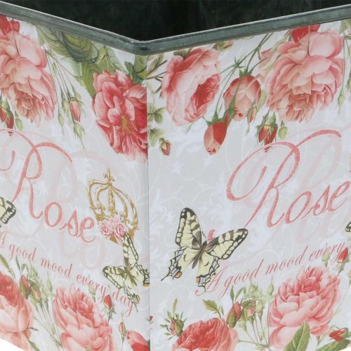 Floristik21 Pflanzgefäß Vintage, Dekotopf, Übertopf Rosen H13cm B13,5cm