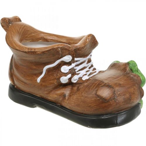 Artikel Deko Übertopf, Schuh mit Frosch, Keramik 30×18cm H15cm