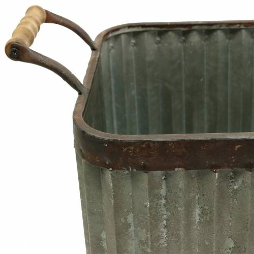 Artikel Pflanzgefäß mit Griffen quadratisch Industrial Style 36/31,5/24cm 3er-Set