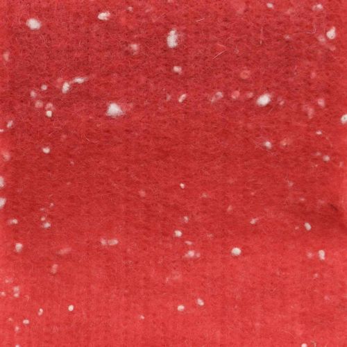 Floristik21 Filzband Rot mit Punkten, Dekoband, Topfband, Wollfilz Hellrot, Weiß 15cm 5m