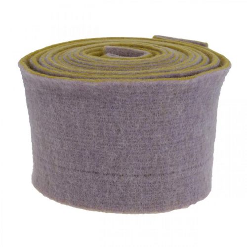 Artikel Filzband, Topfband, Wollband zweifarbig Senfgelb, Violett 15cm 5m